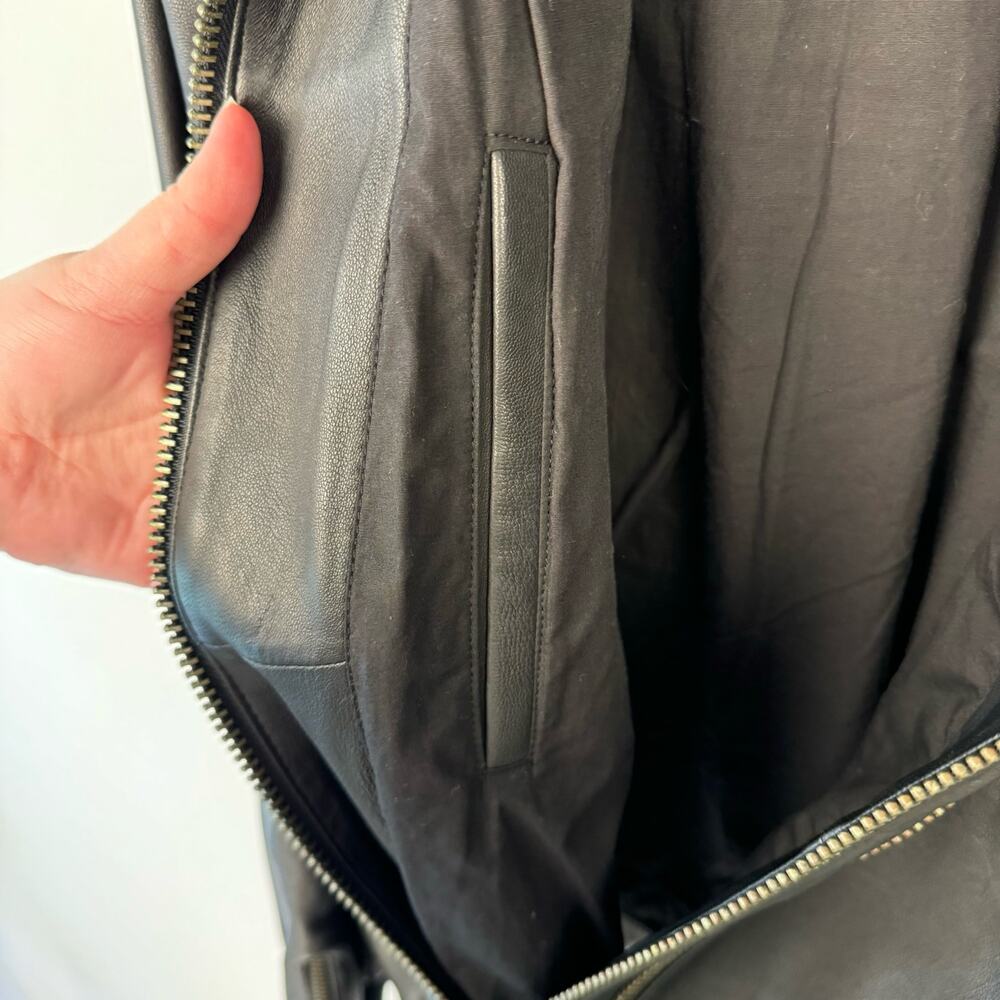 Murano Sport Black Soft Lamb Leather Moto Double Zip Knit Cuffs Jacket Sz XL - Picture 8 of 16
